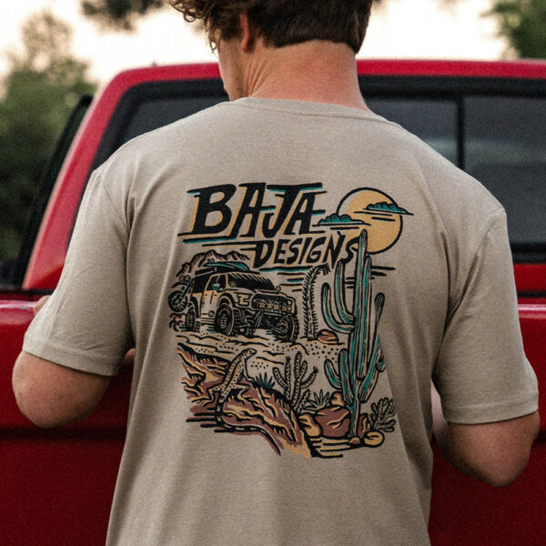 The Baja Designs Explorer t-shirt embodies the adventurous spirit in Baja while paying homage to our company's rich history of racing and exploring.