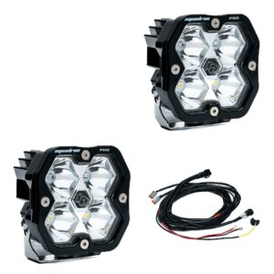 Squadron 2.0 Pro Black LED Auxiliary Light Pod Pair Universal Clear