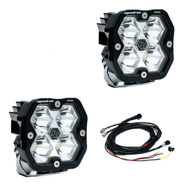 Squadron 2.0 Pro Black LED Auxiliary Light Pod Pair Universal Clear