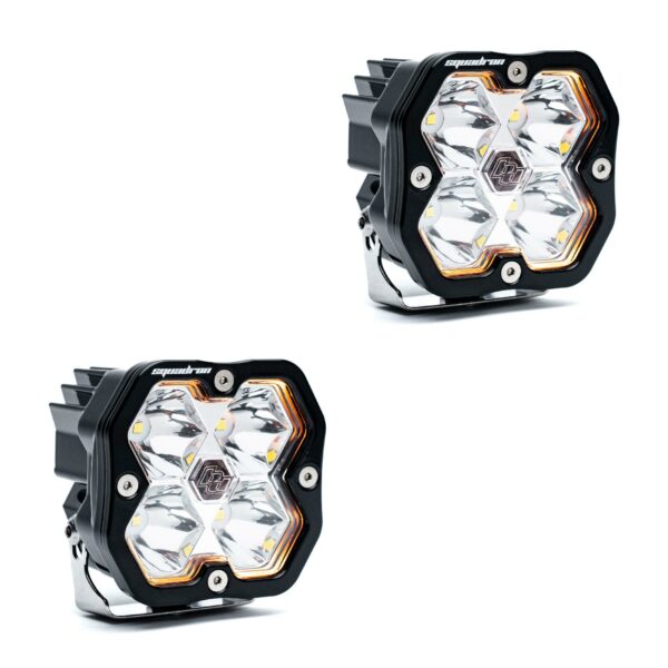 Squadron 2.0 Sport Black LED Auxiliary Light Pod Pair (No Harness) Universal Clear