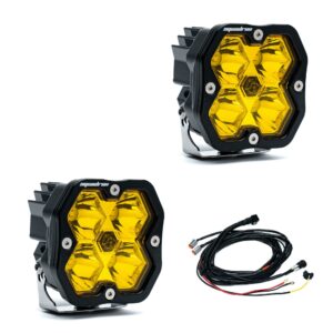 Squadron 2.0 Sport Black LED Auxiliary Light Pod Pair Universal Baja Amber