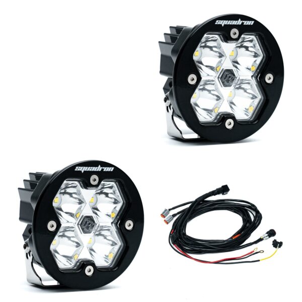Squadron-R 2.0 Sport Black LED Auxiliary Light Pod Pair Universal Clear