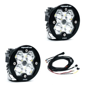 Squadron-R 2.0 Pro Black LED Auxiliary Light Pod Pair Universal Clear
