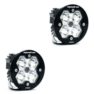 Squadron-R 2.0 Pro Black LED Auxiliary Light Pod Pair (No Harness) Universal Clear